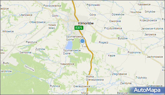 mapa Borek Klimontowski, Borek Klimontowski na mapie Targeo